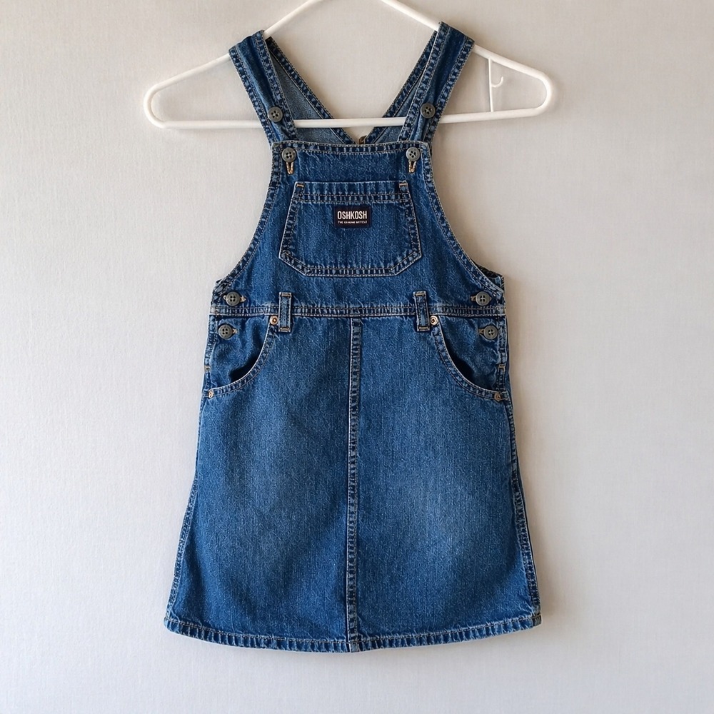 OshKosh BGosh Overall Skirt Girls 6 Denim Trust Tide Vintage 90s Collaboration